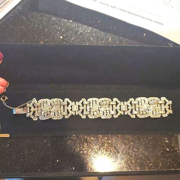 COPY - Bracelet Vintage Antique with Rhinestones! Beautiful Excellent Condition! - Picture 3 of 7